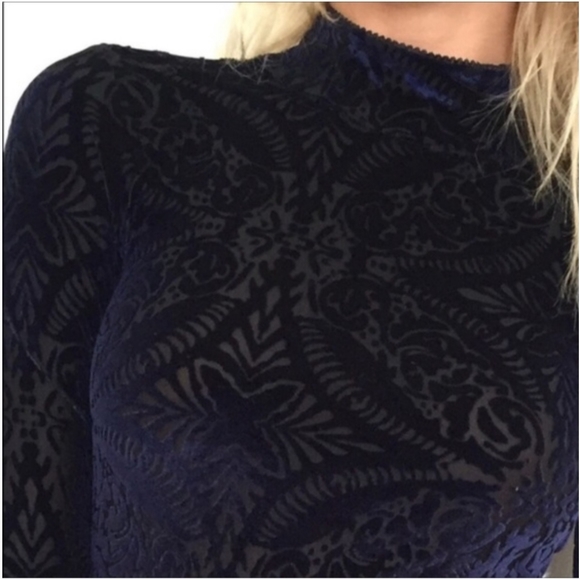 FREE PEOPLE Velvet Burnout Boho Print Dress - Picture 3 of 9